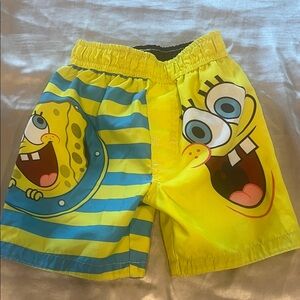 SpongeBob SquarePants Kids Swim Trunks - Yellow and Blue Stripes